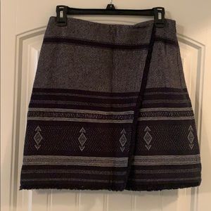 Loft Winter Navy Pattern Skirt
